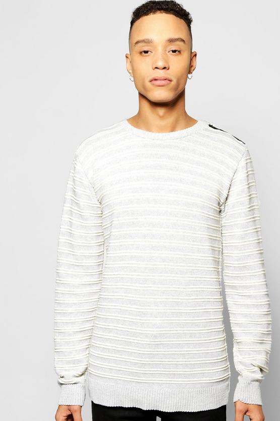 Mono Stripe Jumper With Insert Shoulder Zips